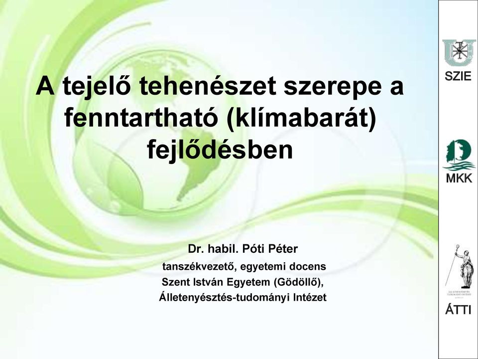 Póti Péter tanszékvezető, egyetemi docens