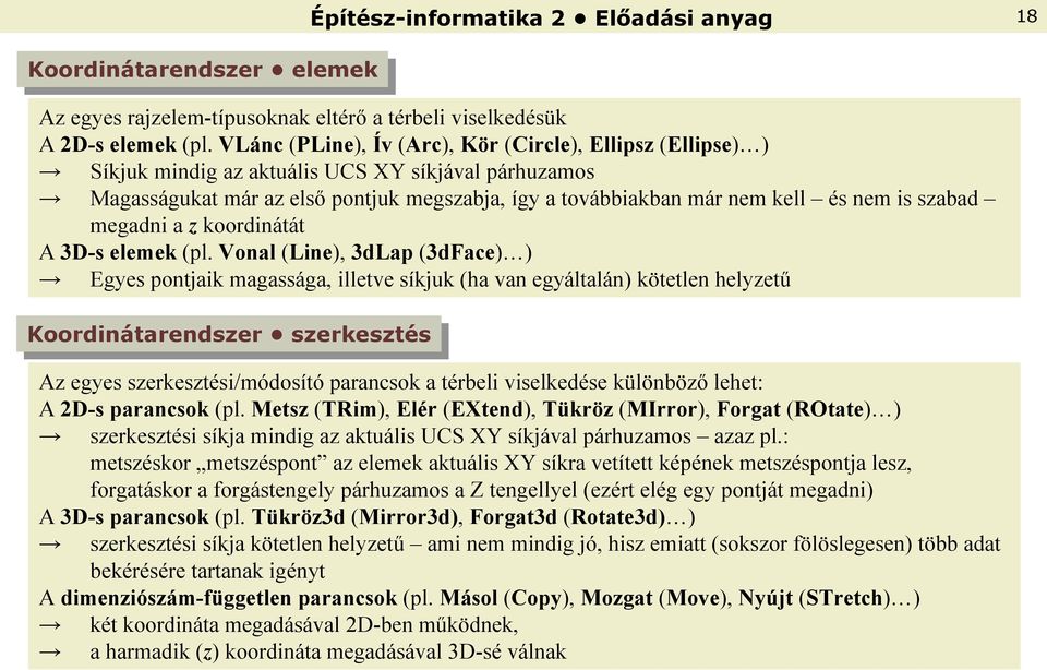 gyá ta án) köt t n h yz tű Koordinátarendszer szerkesztés Az gy s sz rk sztési/módosító parancsok a térb i vis k dés kü önbözᔗ剧 h t: A D ᔗ号 (p ( R ), ( ᔗ号 ), ᔗ号 ( ᔗ号 ), ᔗ号 g (Rᔗ号 ) ) sz rk sztési