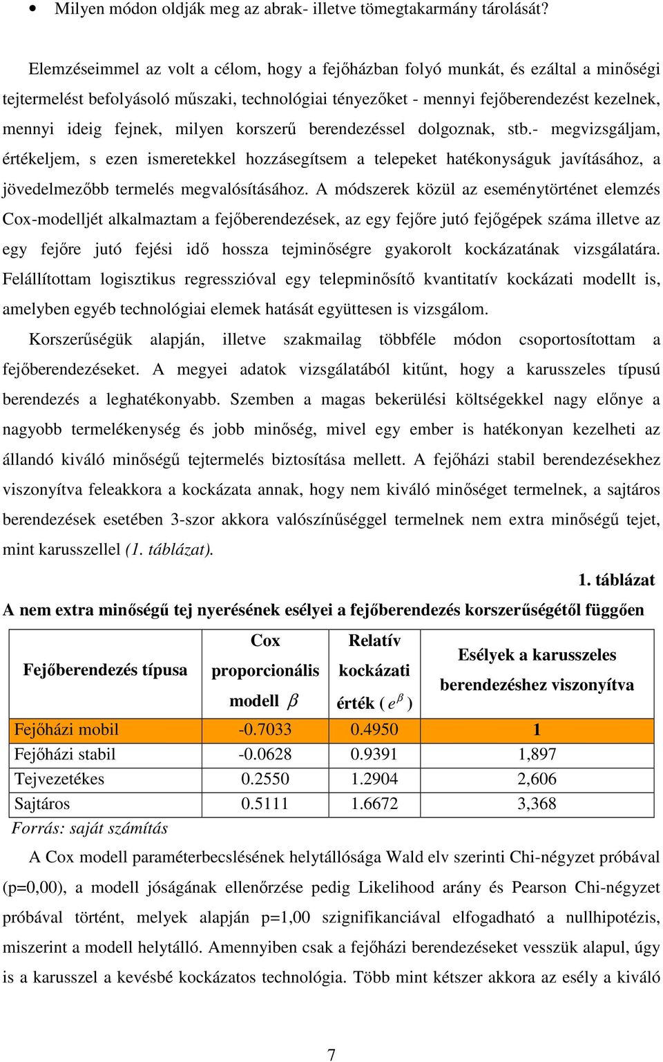 milyen korszerő berendezéssel dolgoznak, stb.- megvizsgáljam, értékeljem, s ezen ismeretekkel hozzásegítsem a telepeket hatékonyságuk javításához, a jövedelmezıbb termelés megvalósításához.