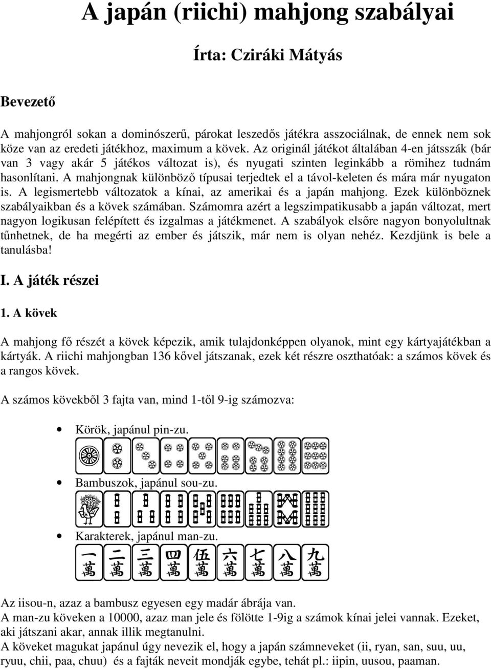 A japán (riichi) mahjong szabályai - PDF Free Download