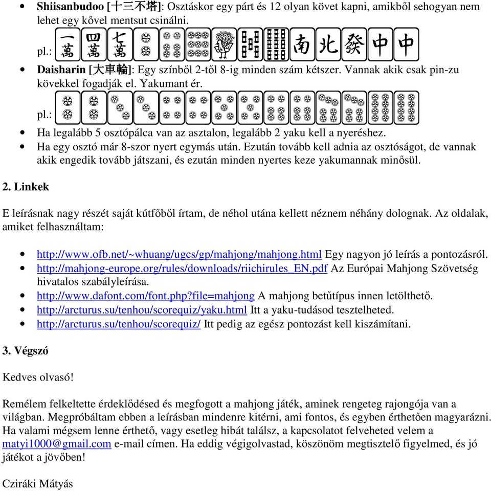 A japán (riichi) mahjong szabályai - PDF Free Download