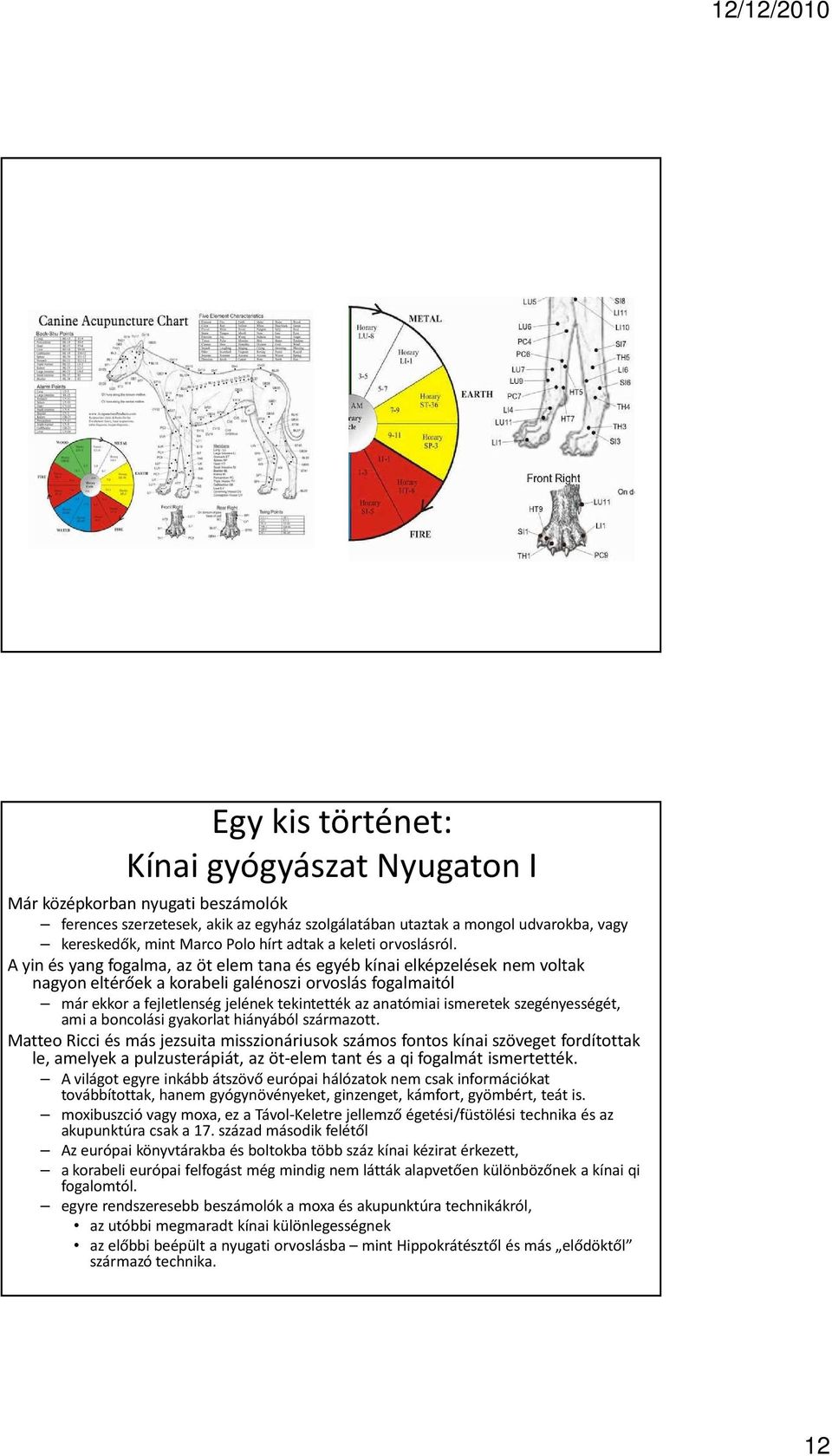A yin és yang fogalma, az öt elem tana és egyéb kínai elképzelések nem voltak nagyon eltérőek a korabeli galénoszi orvoslás fogalmaitól már ekkor a fejletlenség jelének tekintették az anatómiai