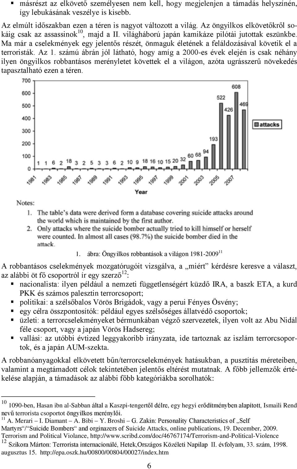 Ma már a cselekmények egy jelentős részét, önmaguk életének a feláldozásával követik el a terroristák. Az 1.
