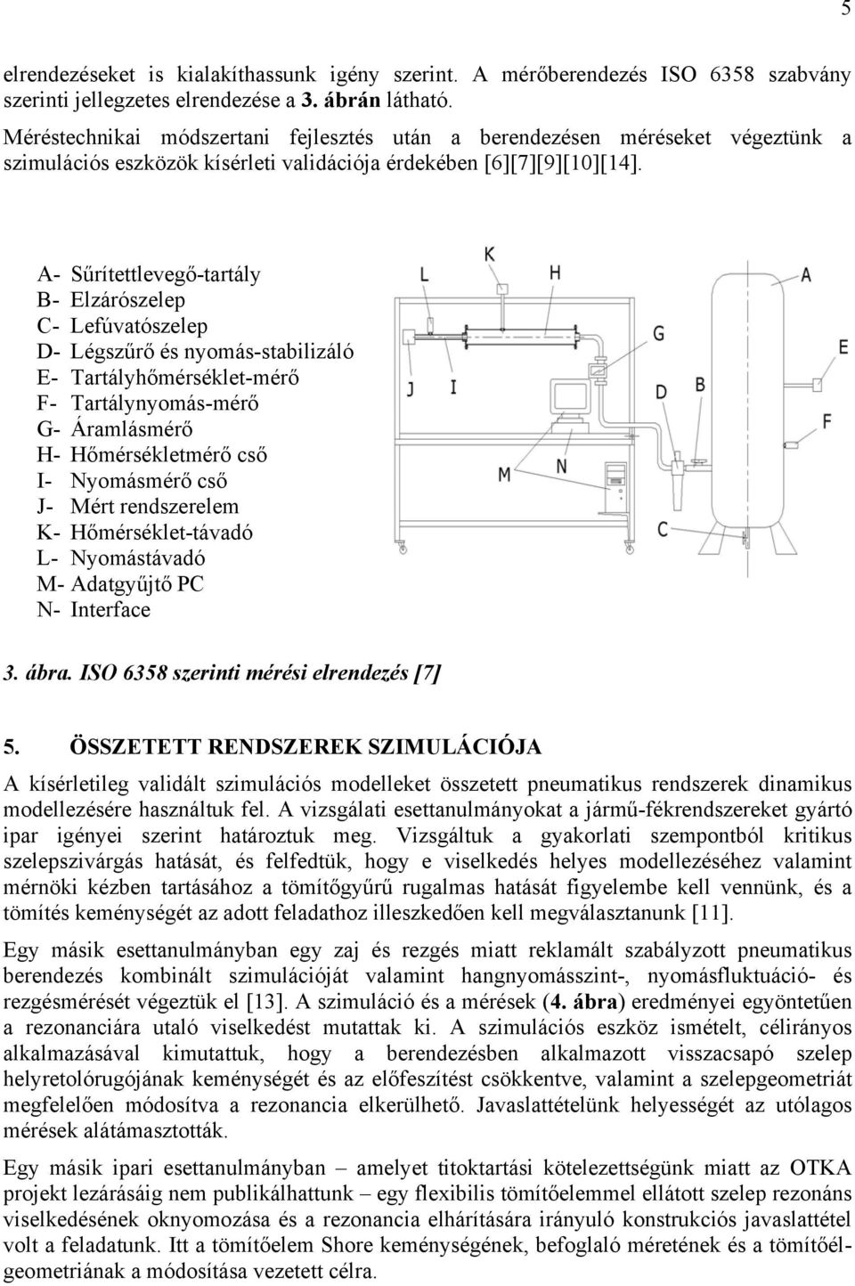A- Sűrítettlevegő-tartály B- Elzárószelep C- Lefúvatószelep D- Légszűrő és nyomás-stabilizáló E- Tartályhőmérséklet-mérő F- Tartálynyomás-mérő G- Áramlásmérő H- Hőmérsékletmérő cső I- Nyomásmérő cső