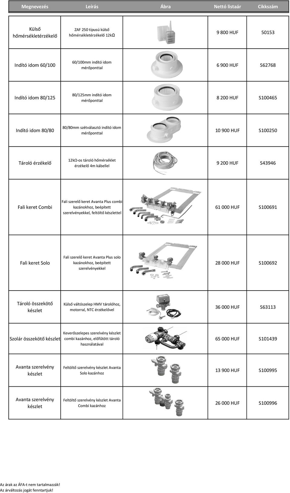 hőmérséklet érzékelő 4m kábellel 9 200 HUF S43946 Fali keret Combi Fali szerelő keret Avanta Plus combi kazánokhoz, beépített szerelvényekkel, feltöltő készlettel 61 000 HUF S100691 Fali keret Solo