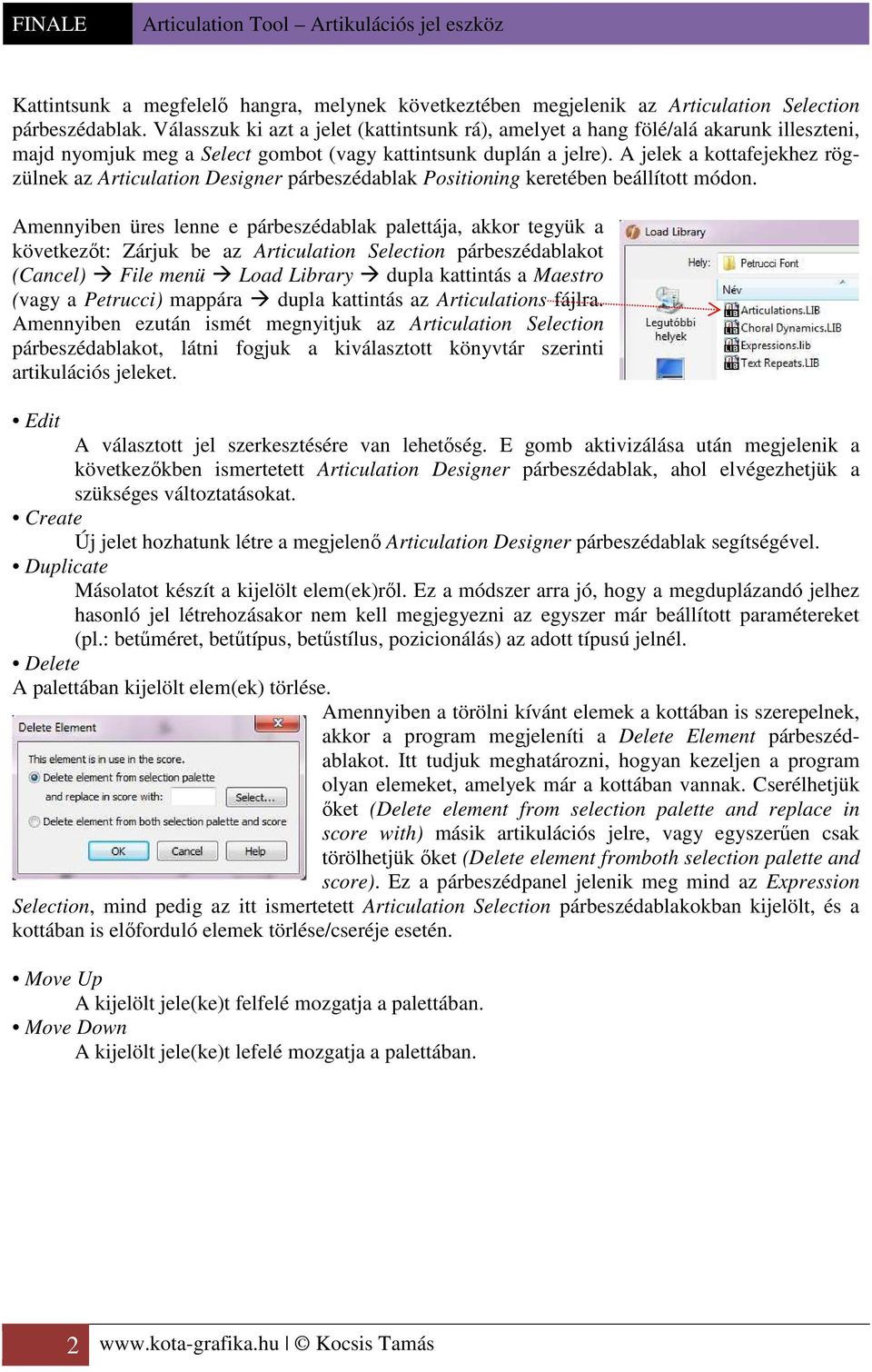 Articulation Tool Artikulációs jel eszköz - PDF Ingyenes letöltés