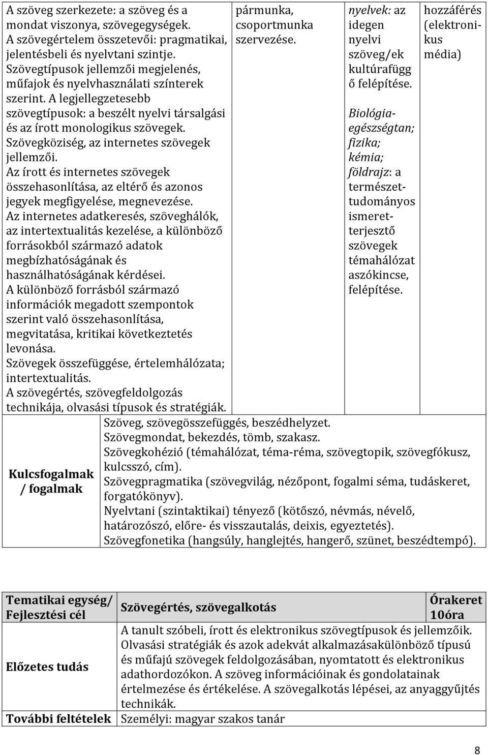 Szövegköziség, az szövegek jellemzői. Az írott és szövegek összehasonlítása, az eltérő és azonos jegyek megfigyelése, megnevezése.