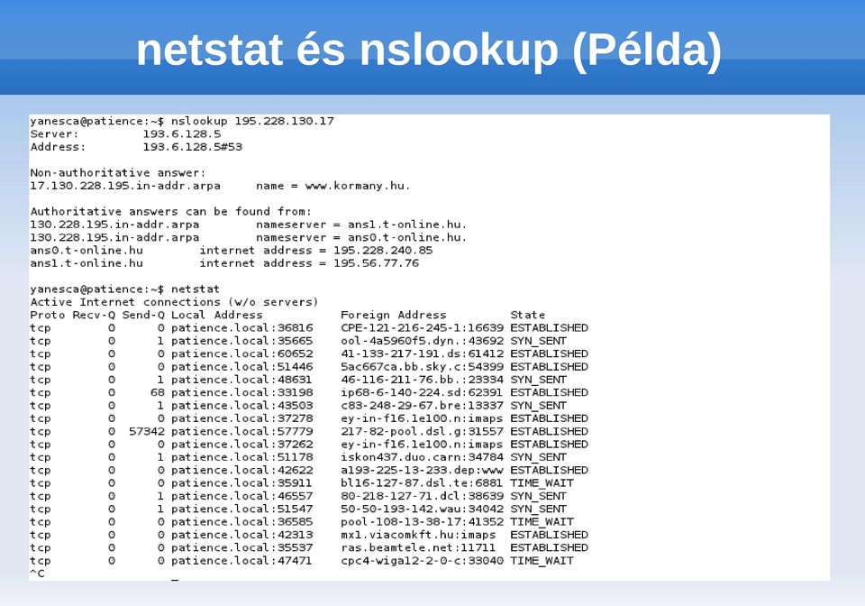 nslookup