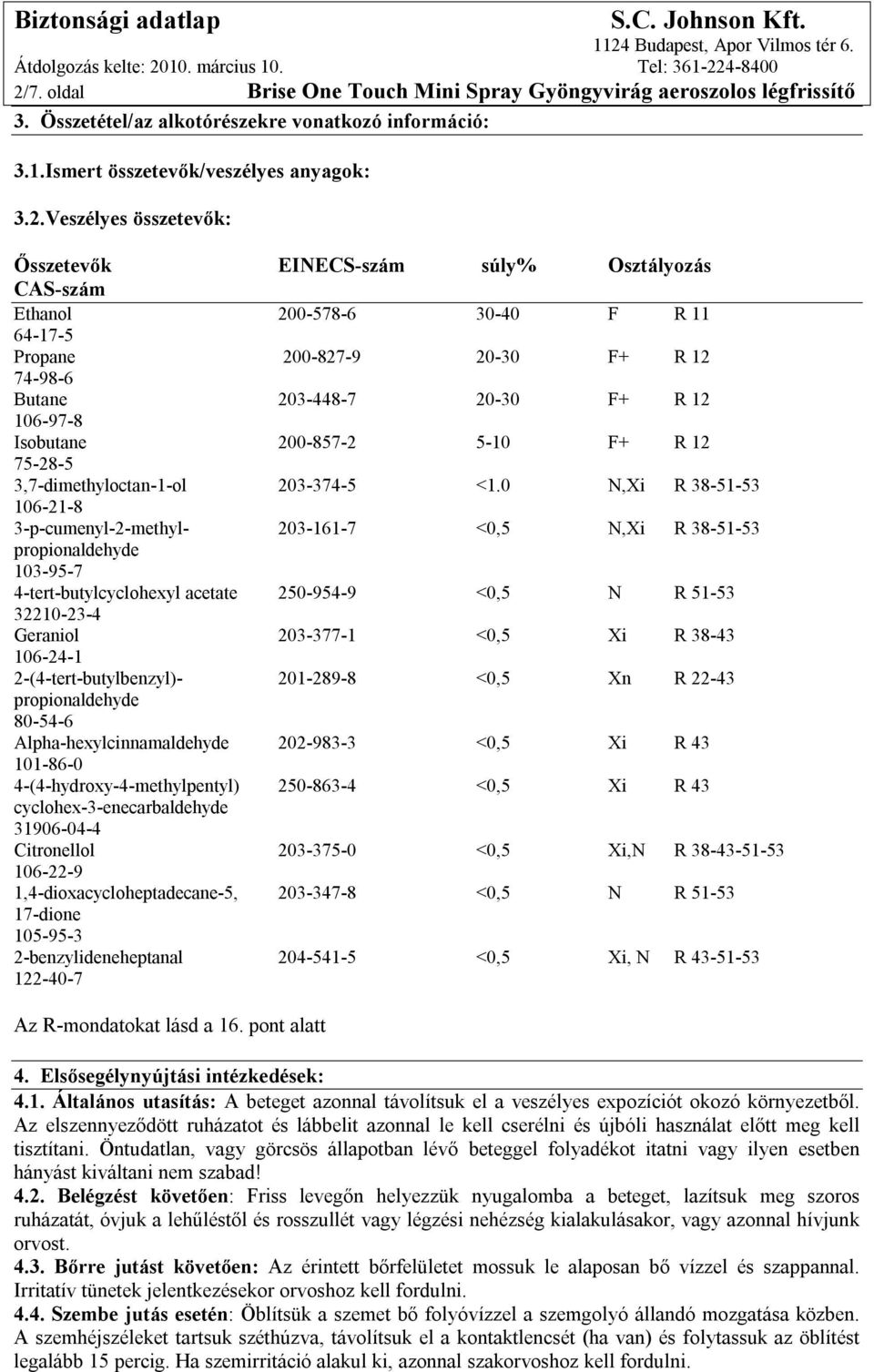 12 75-28-5 3,7-dimethyloctan-1-ol 203-374-5 <1.