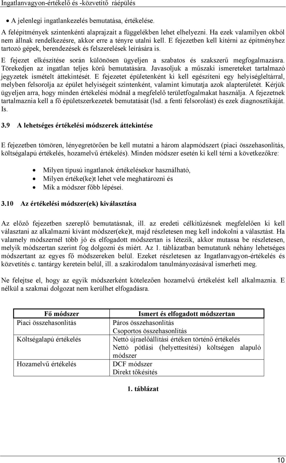 E fejezet elkészítése során különösen ügyeljen a szabatos és szakszerű megfogalmazásra. Törekedjen az ingatlan teljes körű bemutatására.