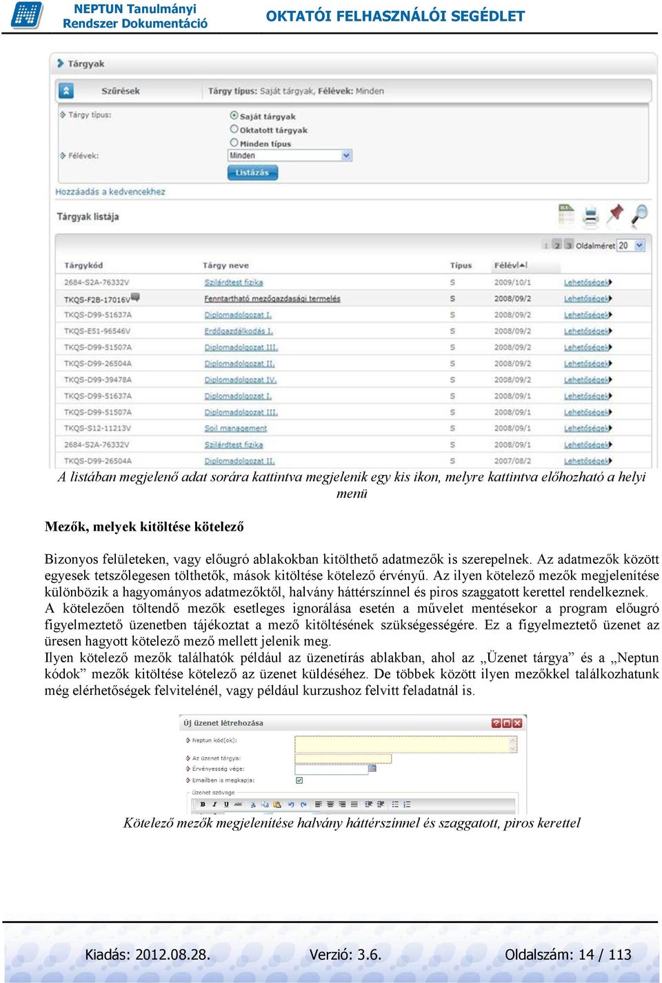 Az ilyen kötelező mezők megjelenítése különbözik a hagyományos adatmezőktől, halvány háttérszínnel és piros szaggatott kerettel rendelkeznek.