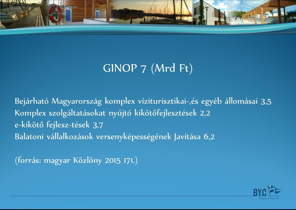 nyújtó kikötőfejlesztések 2,2 e-kikötő fejlesz-tések 3,7