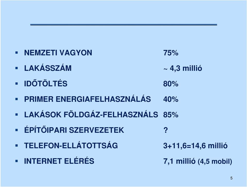 FÖLDGÁZ-FELHASZNÁLS 85% ÉPÍTŐIPARI SZERVEZETEK?