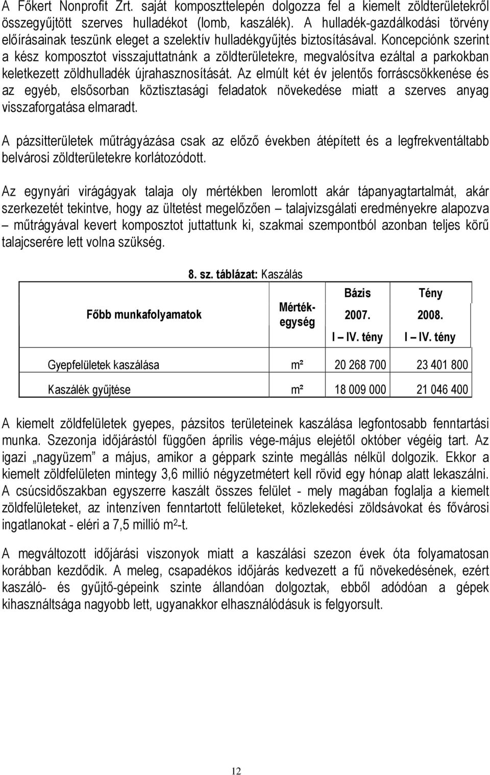 Koncepciónk szerint a kész komposztot visszajuttatnánk a zöldterületekre, megvalósítva ezáltal a parkokban keletkezett zöldhulladék újrahasznosítását.
