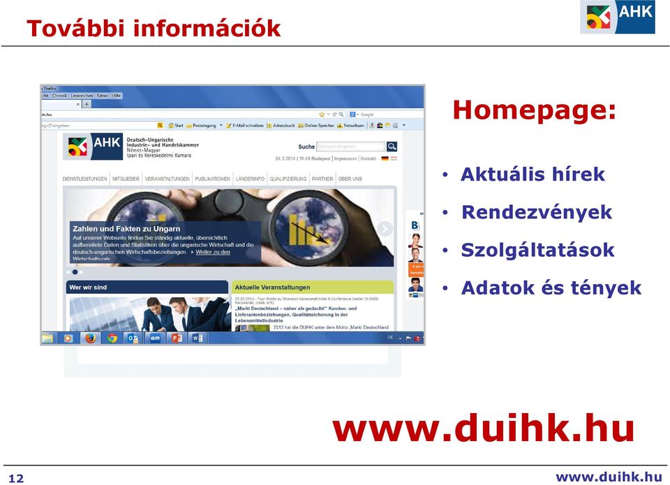 Szolgáltatások Adatok és