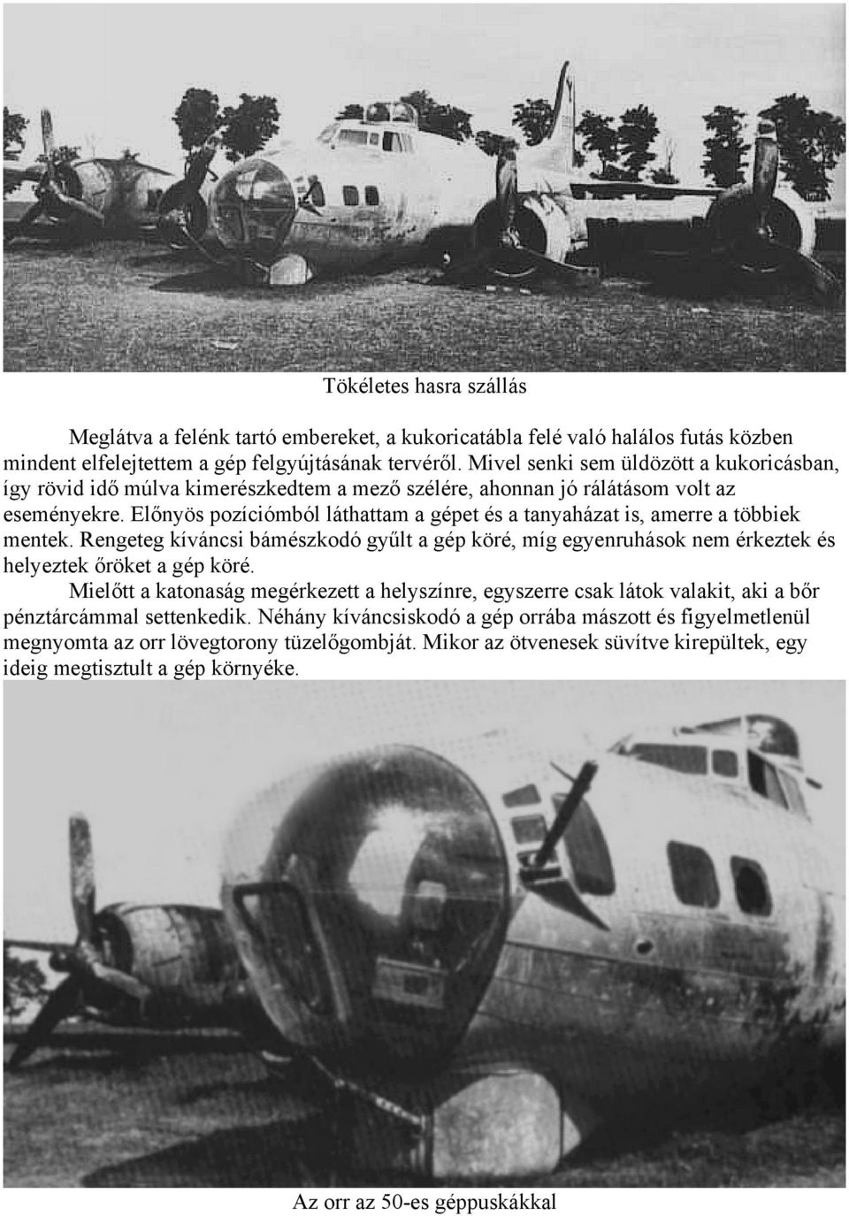 Előnyös pozíciómból láthattam a gépet és a tanyaházat is, amerre a többiek mentek. Rengeteg kíváncsi bámészkodó gyűlt a gép köré, míg egyenruhások nem érkeztek és helyeztek őröket a gép köré.