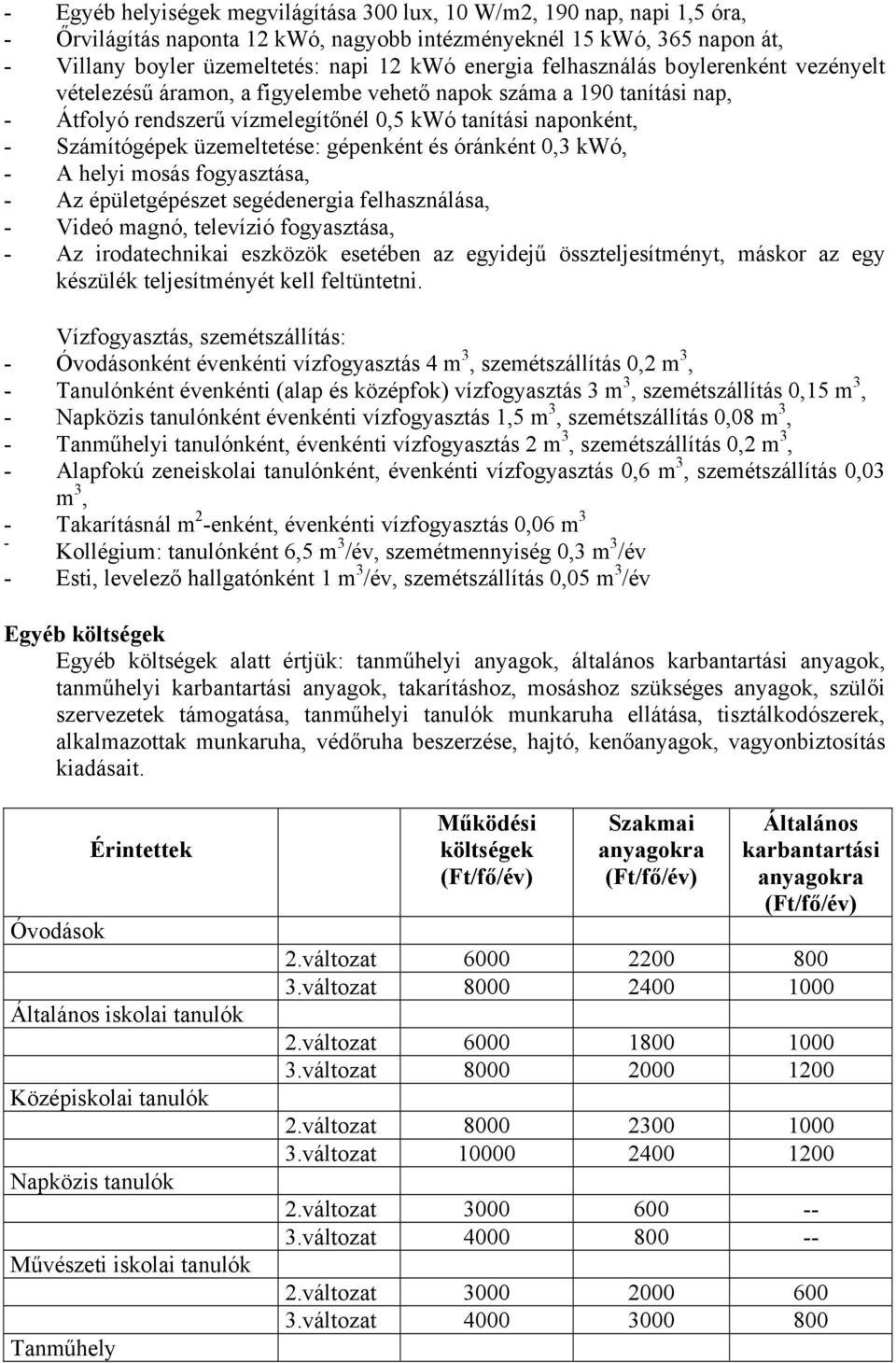 gépenként és óránként 0,3 kwó, - A helyi mosás fogyasztása, - Az épületgépészet segédenergia felhasználása, - Videó magnó, televízió fogyasztása, - Az irodatechnikai eszközök esetében az egyidejű