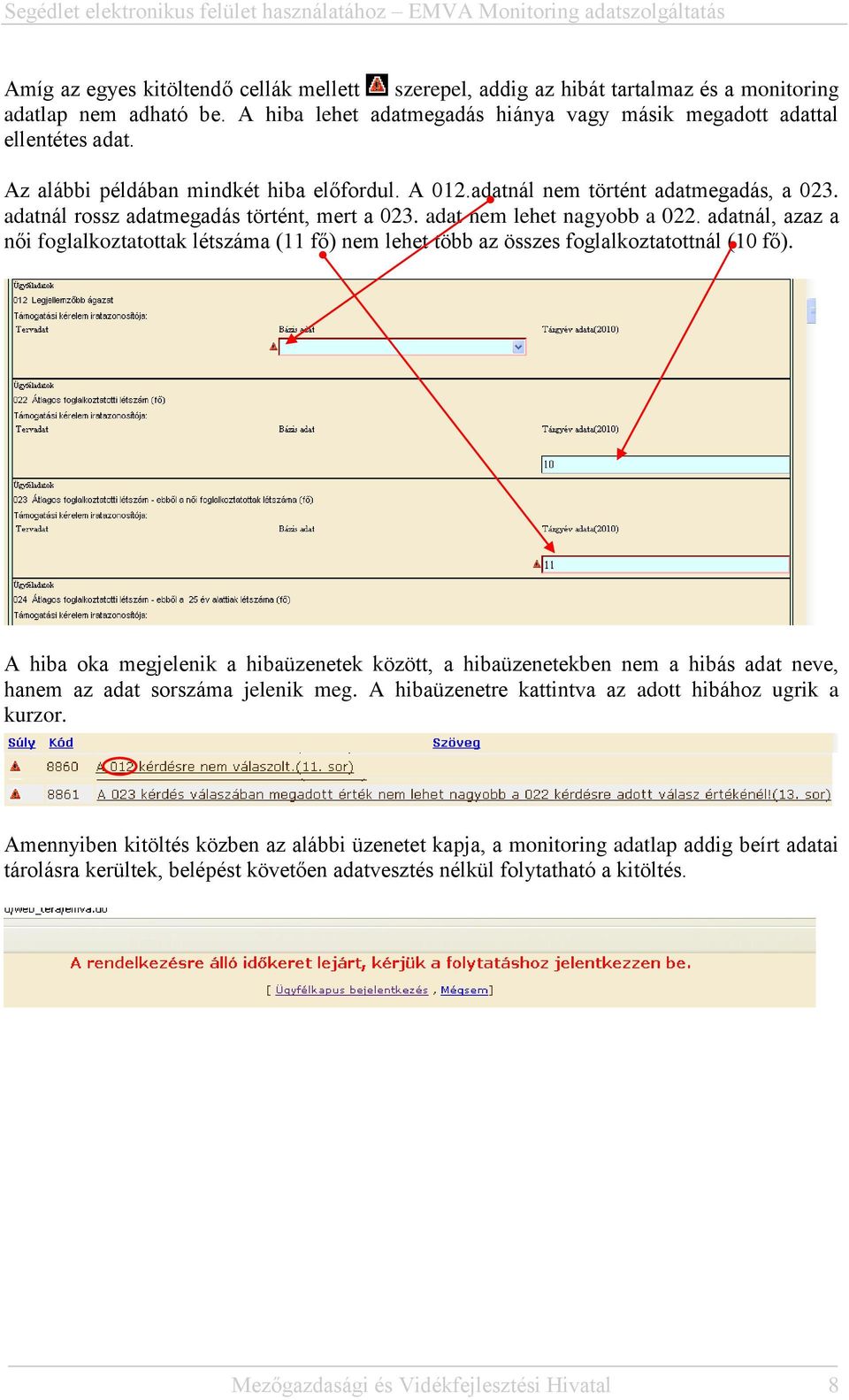 adatnál, azaz a női foglalkoztatottak létszáma (11 fő) nem lehet több az összes foglalkoztatottnál (10 fő).