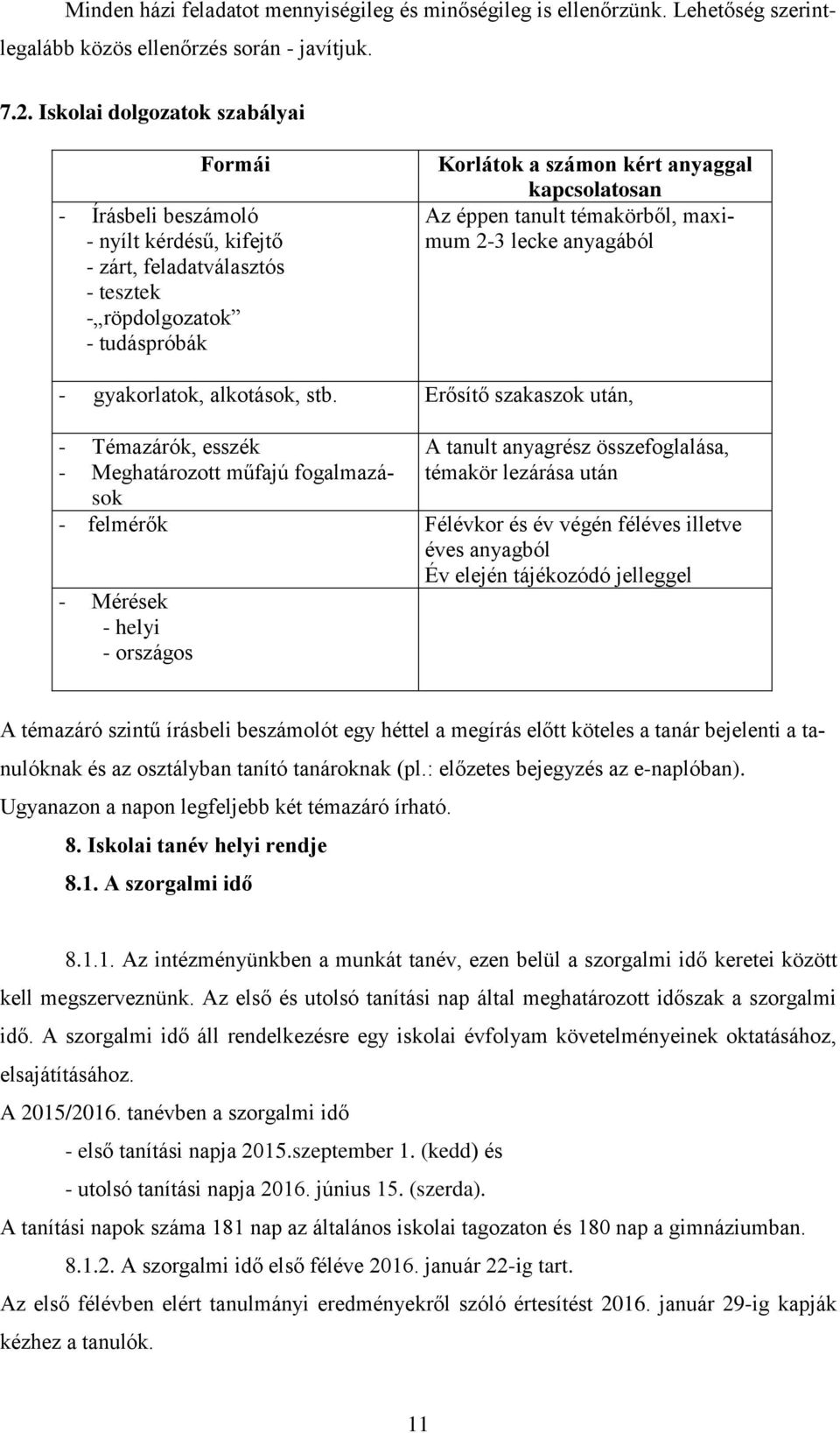 éppen tanult témakörből, maximum 2-3 lecke anyagából - gyakorlatok, alkotások, stb.