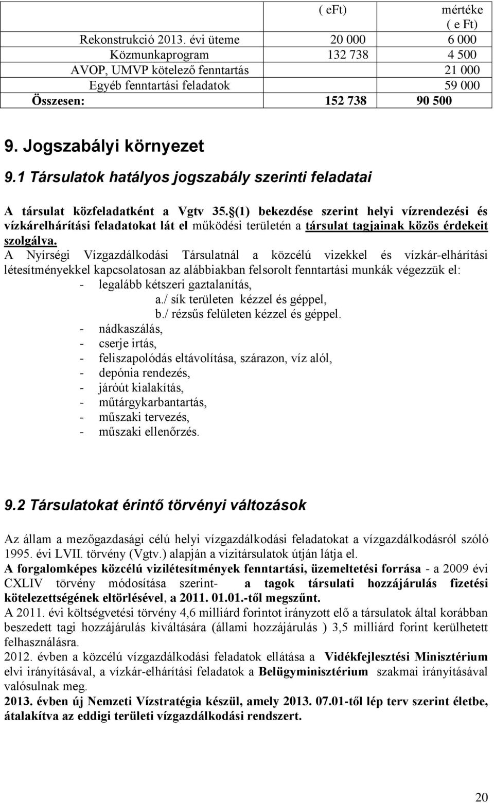 (1) bekezdése szerint helyi vízrendezési és vízkárelhárítási feladatokat lát el működési területén a társulat tagjainak közös érdekeit szolgálva.