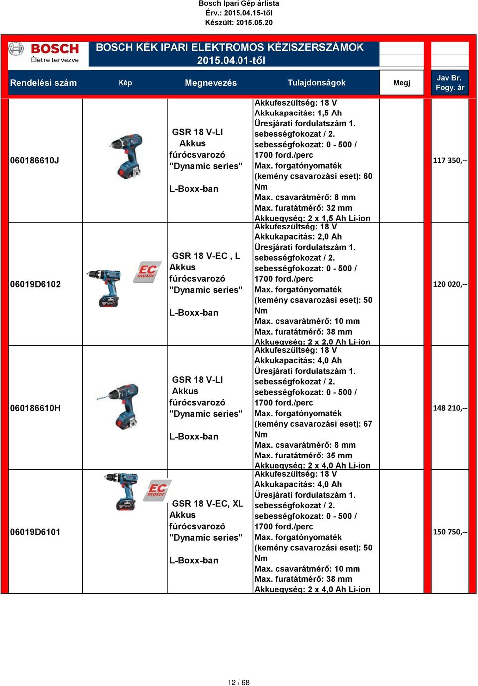 sebességfokozat: 0-500 / 1700 (kemény csavarozási eset): 60 Nm Max. csavarátmérő: 8 Max.