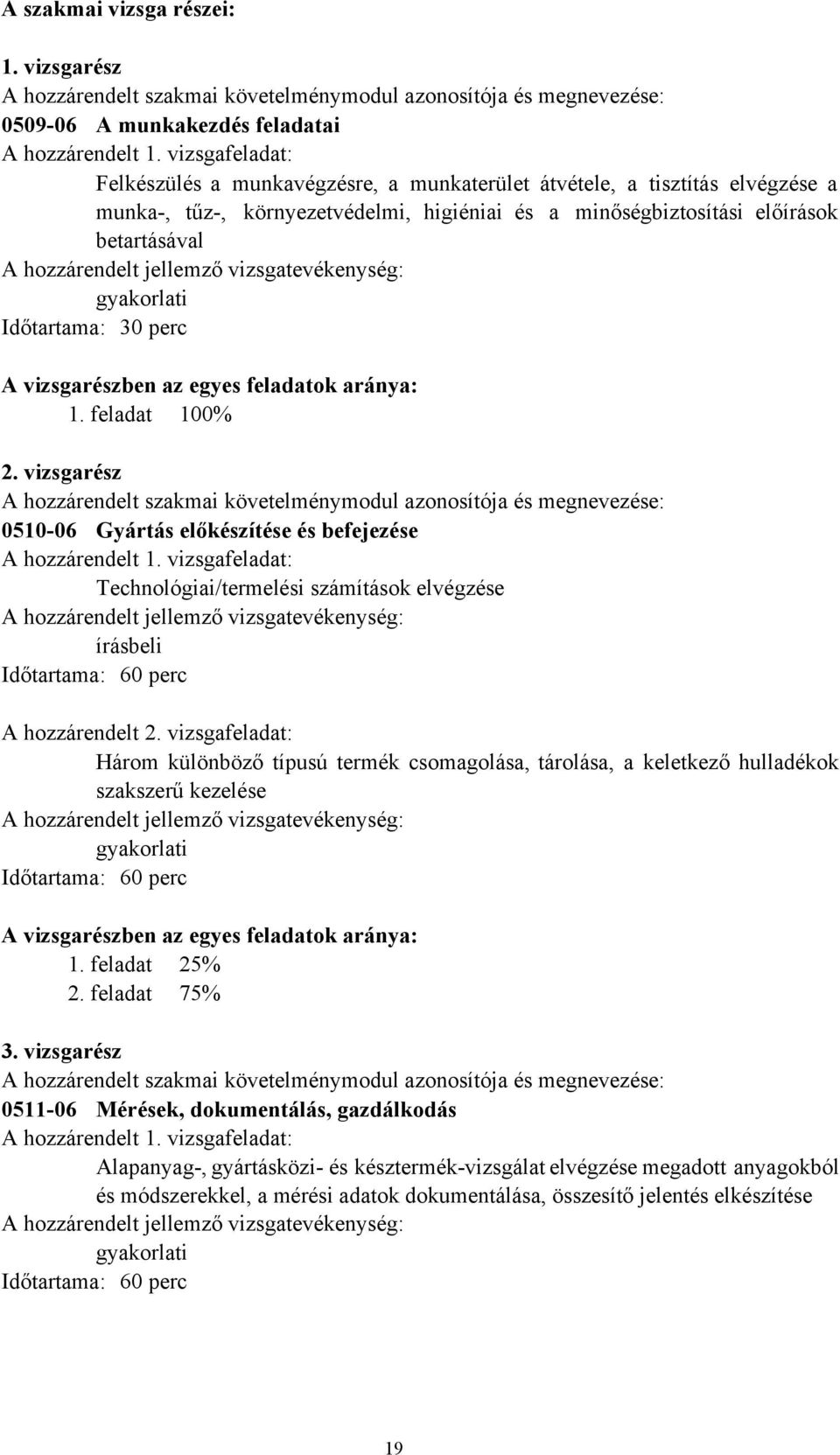 jellemző vizsgatevékenység: Időtartama: 30 perc A vizsgarészben az egyes feladatok aránya: 1. feladat 100% 2.