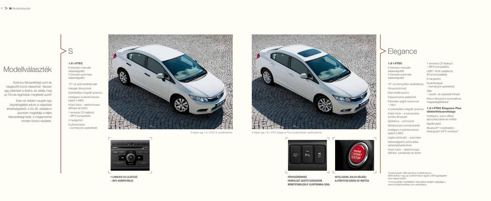 6 fokozatú manuális sebességváltó 5 fokozatú automata sebességváltó 15"-os acél keréktárcsák Halogén fényszórók Szélvédőbe integrált antenna Intelligens multiinformációs kijelző (i-mid) Külső tükör