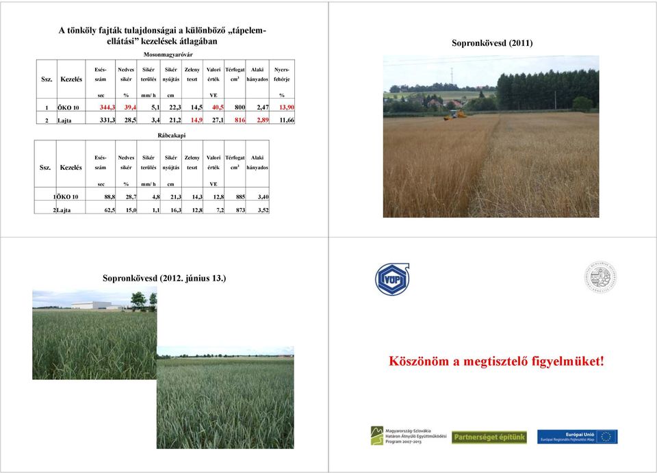 21,2 14,9 27,1 816 2,89 11,66 Rábcakapi Esés- Nedves Sikér Sikér Zeleny Valori Térfogat Alaki Ssz.