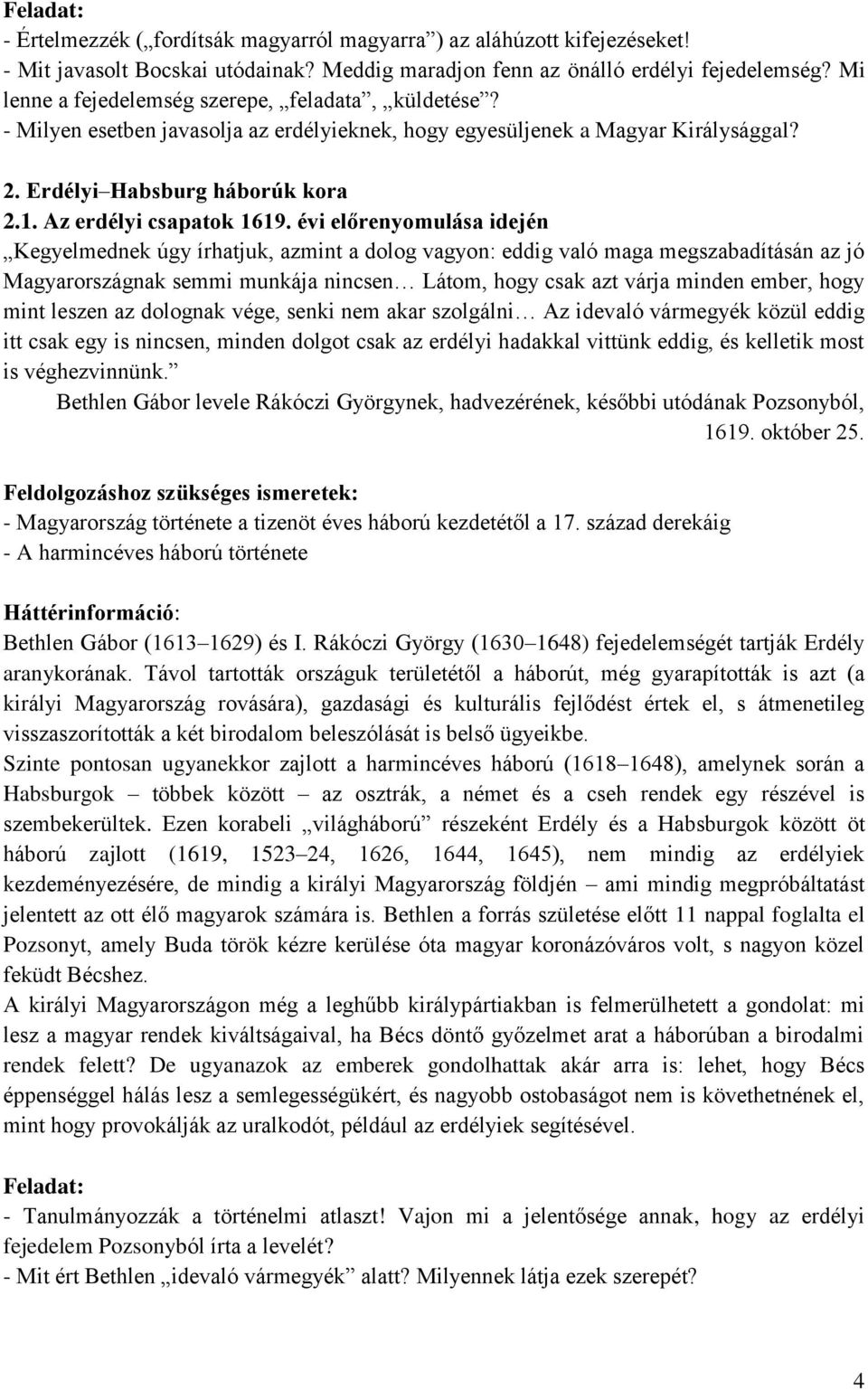 Az erdélyi csapatok 1619.