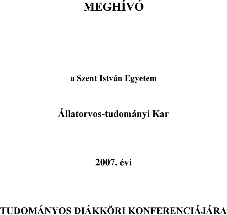 Állatorvos-tudományi Kar