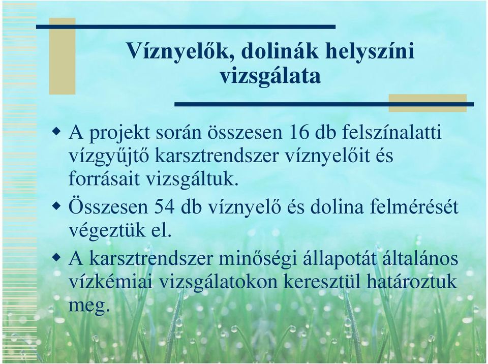 Összesen 54 db víznyelő és dolina felmérését végeztük el.