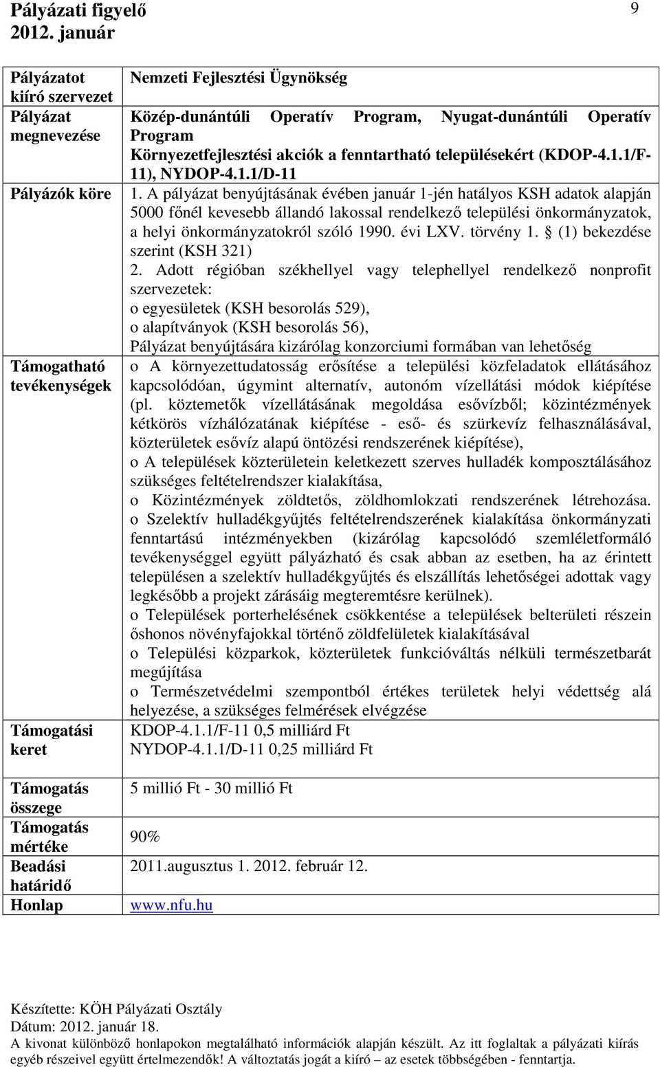 évi LXV. törvény 1. (1) bekezdése szerint (KSH 321) 2.