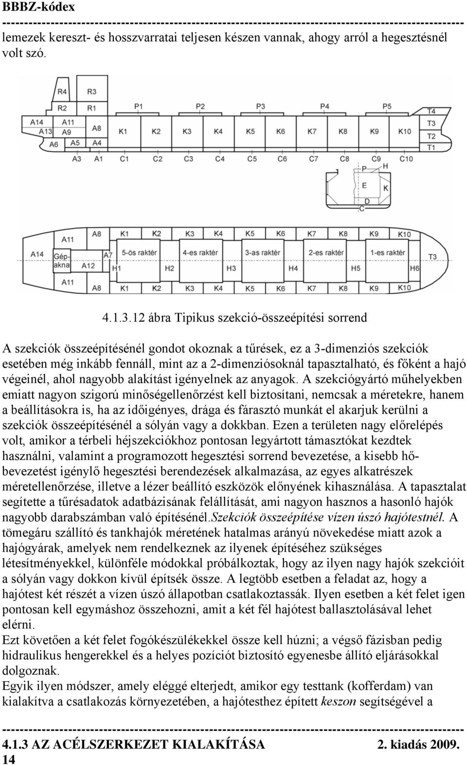 főként a hajó végeinél, ahol nagyobb alakítást igényelnek az anyagok.