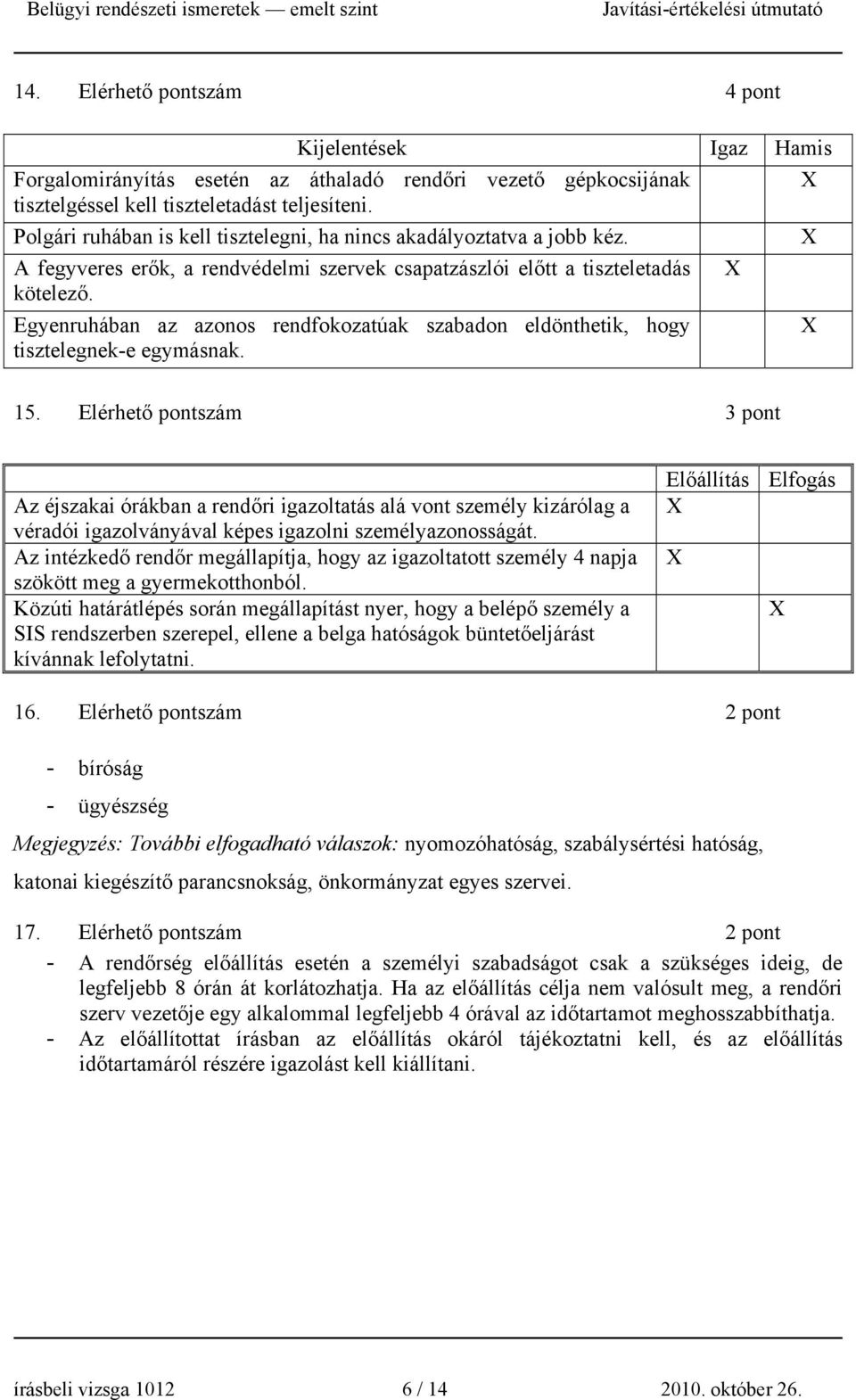 X Egyenruhában az azonos rendfokozatúak szabadon eldönthetik, hogy tisztelegnek-e egymásnak. X 15.