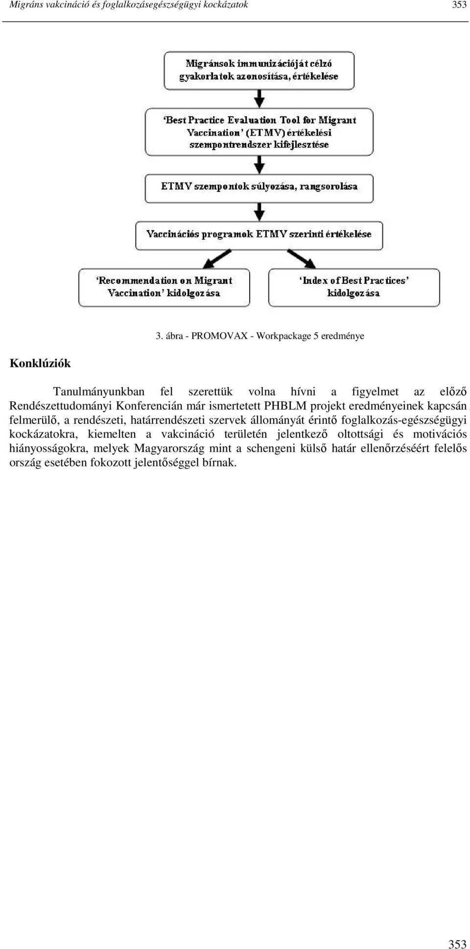 ismertetett PHBLM projekt eredményeinek kapcsán felmerülı, a rendészeti, határrendészeti szervek állományát érintı foglalkozás-egészségügyi