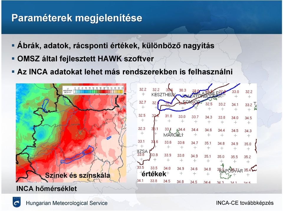 HAWK szoftver Az INCA adatokat lehet más rendszerekben