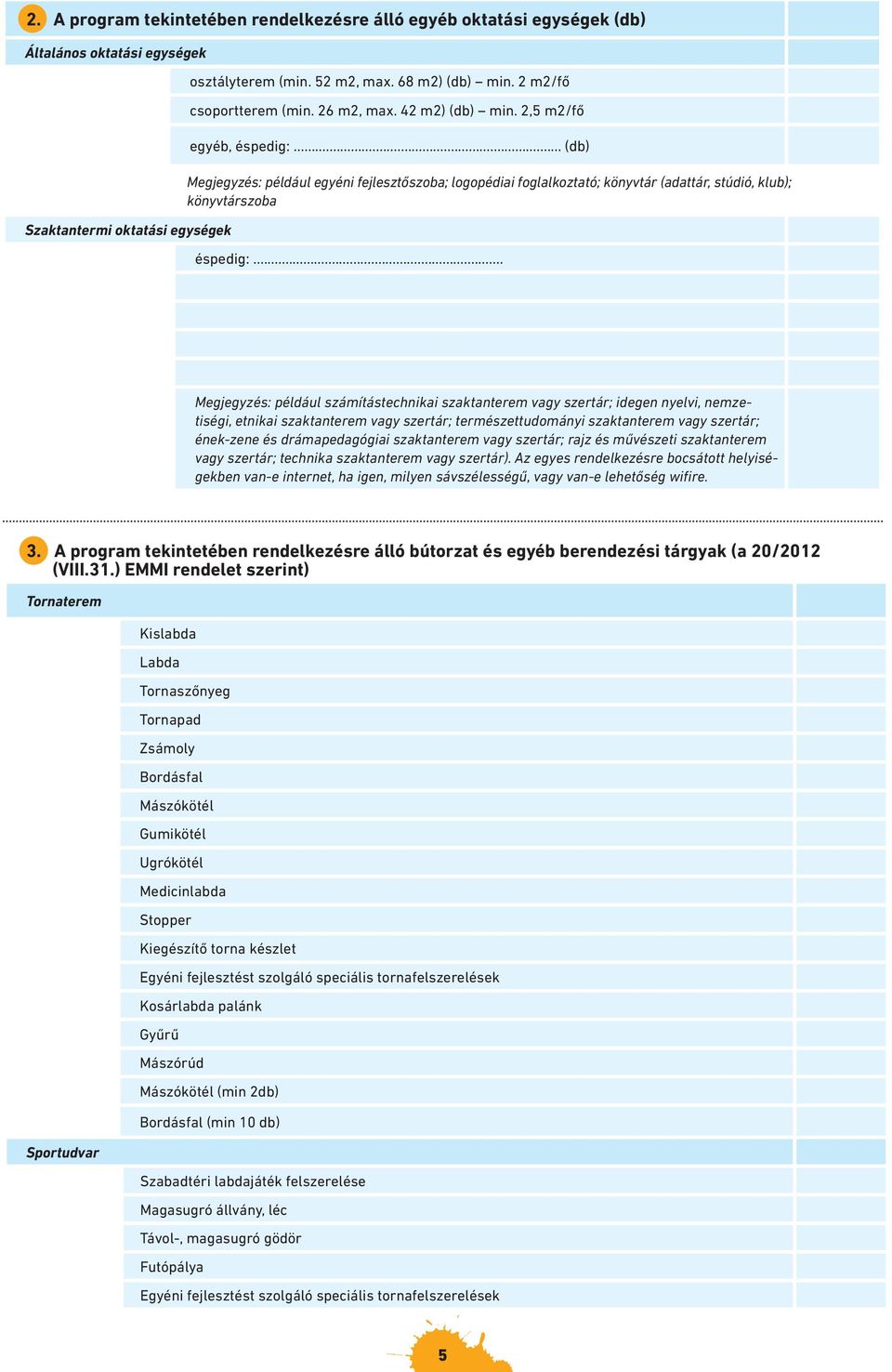 .. (db) Megjegyzés: például egyéni fejlesztőszoba; logopédiai foglalkoztató; könyvtár (adattár, stúdió, klub); könyvtárszoba éspedig:.