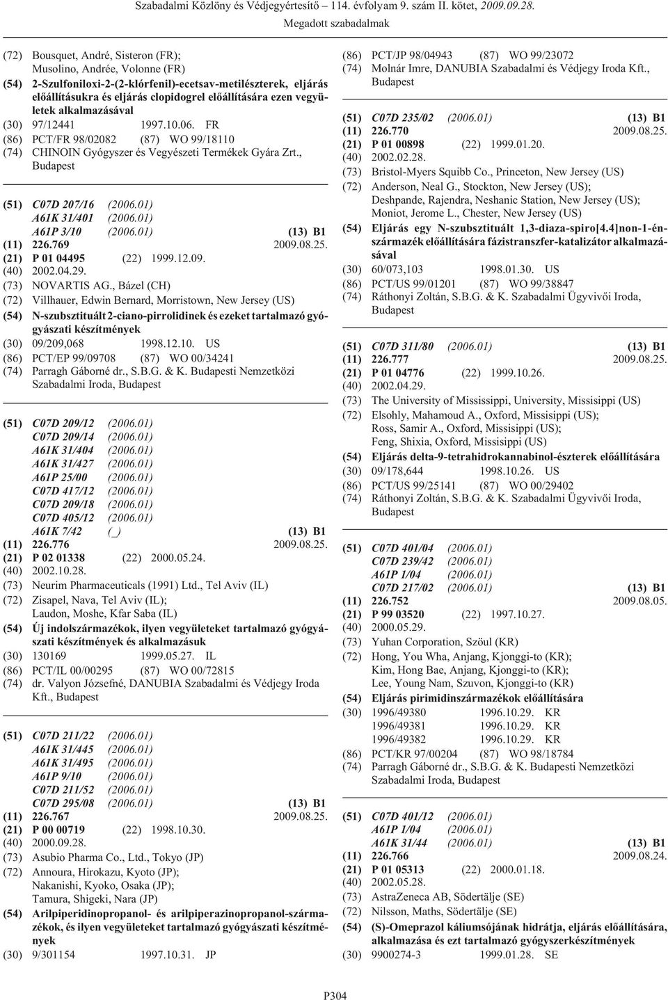 01) A61K 31/401 (2006.01) A61P 3/10 (2006.01) (13) B1 (11) 226.769 2009.08.25. (21) P 01 04495 (22) 1999.12.09. (40) 2002.04.29. (73) NOVARTIS AG.