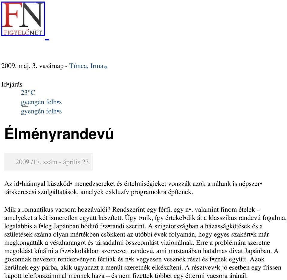 online társkereső topix