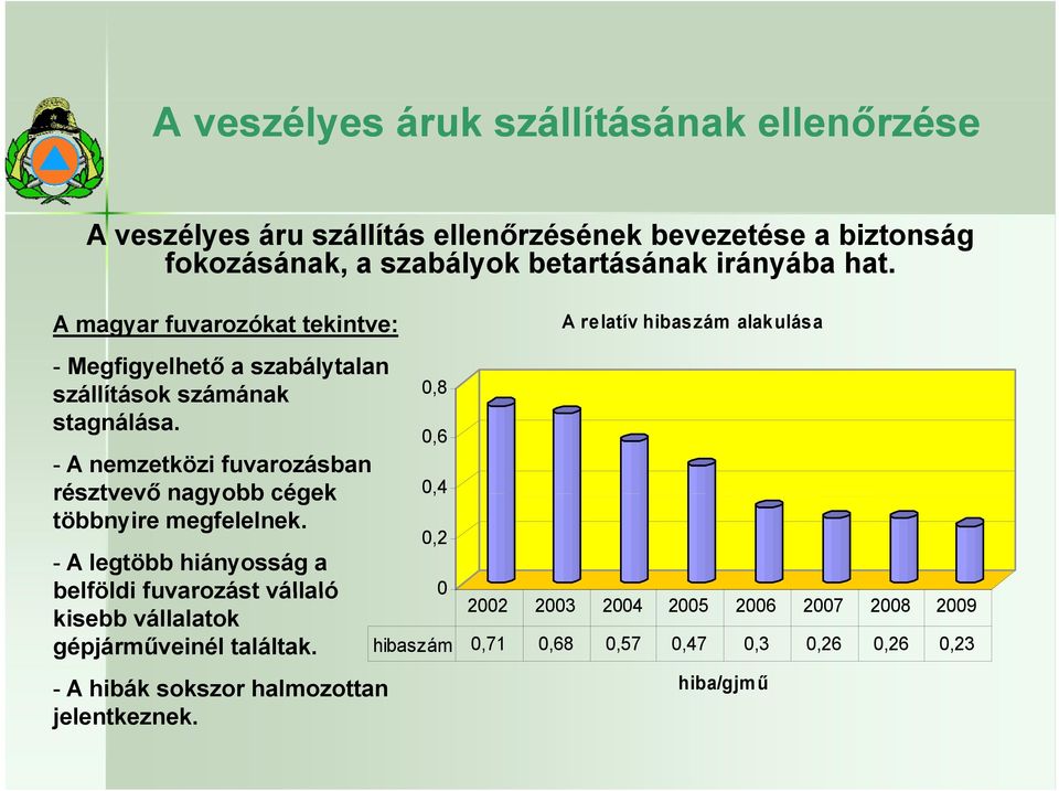 0,6 - A nemzetközi fuvarozásban résztvevő nagyobb cégek 0,4 többnyire megfelelnek.