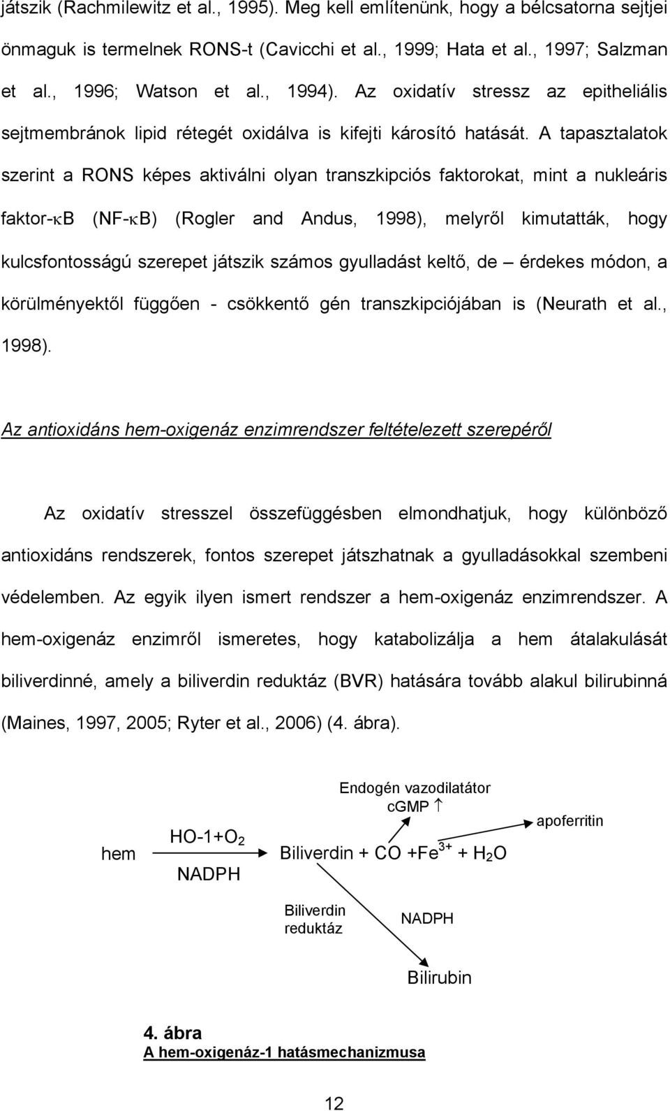 A tapasztalatok szerint a RONS képes aktiválni olyan transzkipciós faktorokat, mint a nukleáris faktor- B (NF- B) (Rogler and Andus, 1998), melyről kimutatták, hogy kulcsfontosságú szerepet játszik