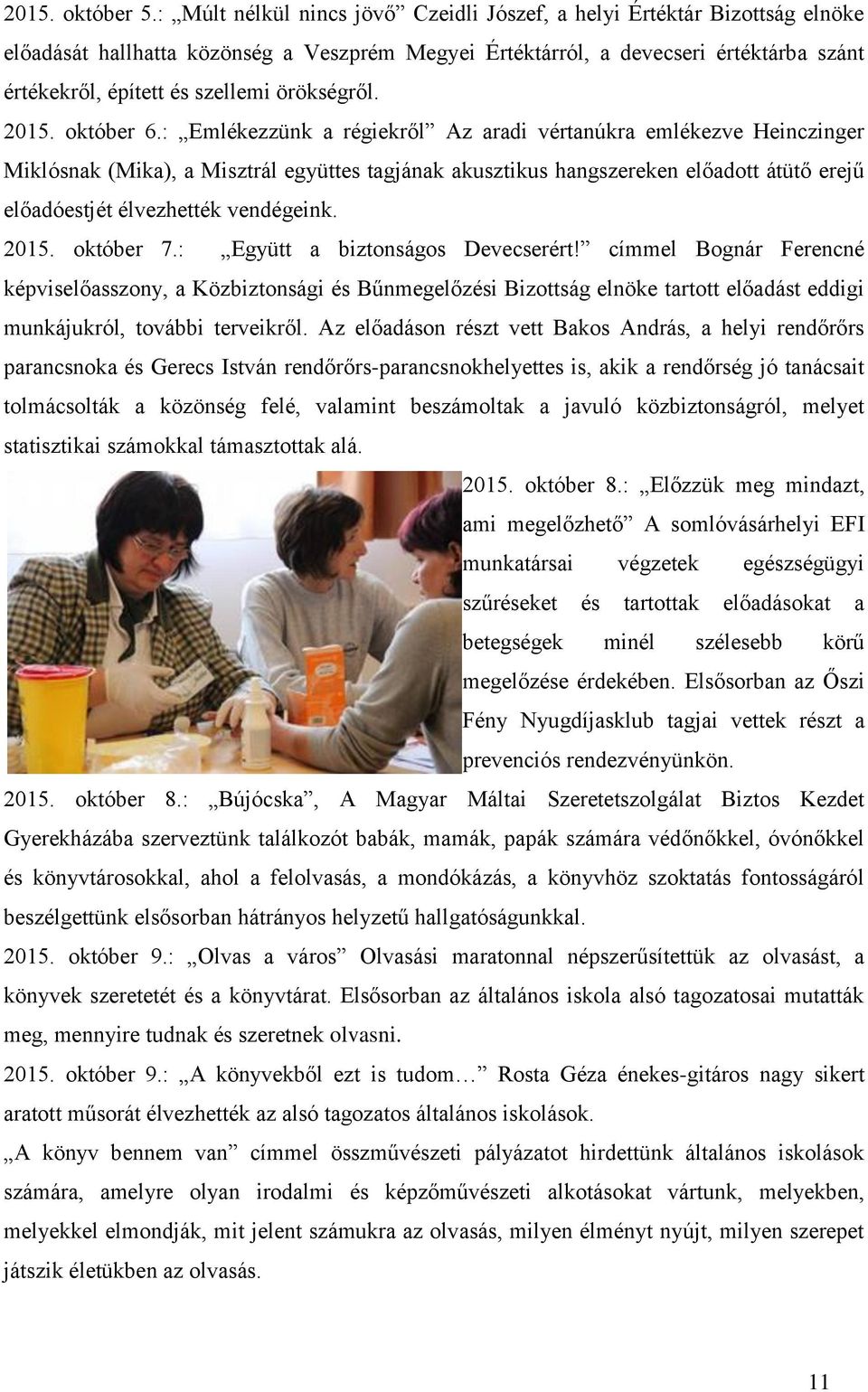 örökségről. 2015. október 6.