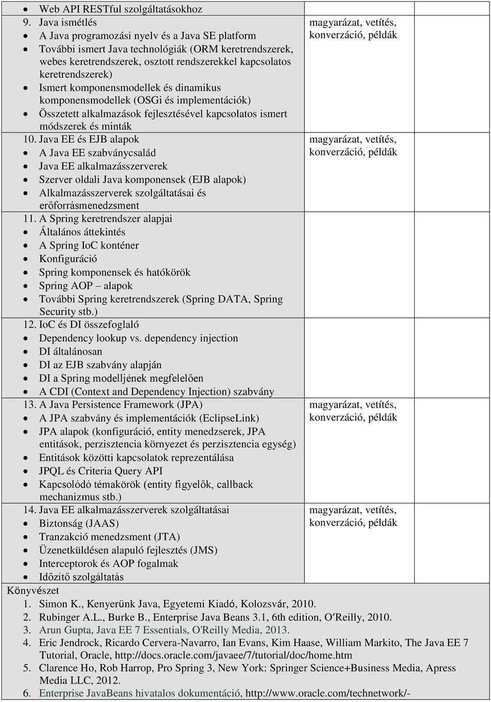 komponensmodellek és dinamikus komponensmodellek (OSGi és implementációk) Összetett alkalmazások fejlesztésével kapcsolatos ismert módszerek és minták 10.