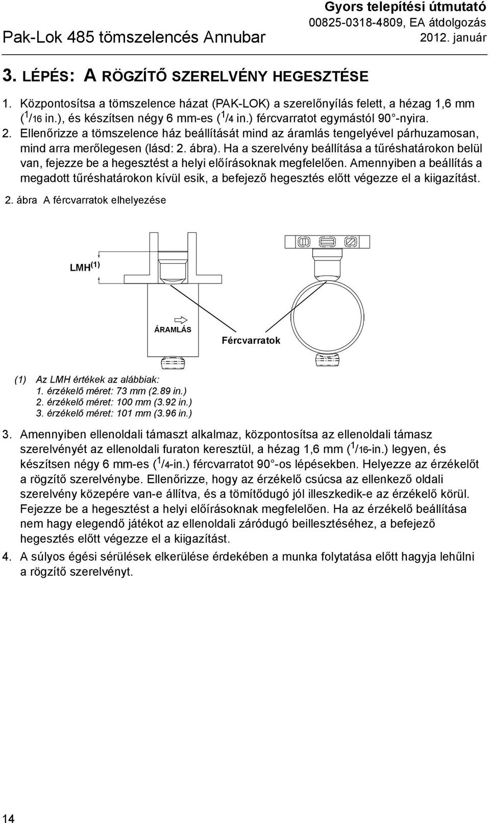 Ellenőrizze a tömszelence ház beállítását mind az áramlás tengelyével párhuzamosan, mind arra merőlegesen (lásd: 2. ábra).