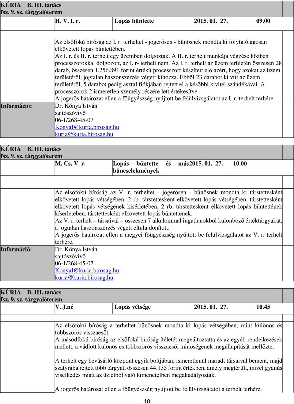 256.891 forint értékű processzort készített elő azért, hogy azokat az üzem területéről, jogtalan haszonszerzés végett kihozza.