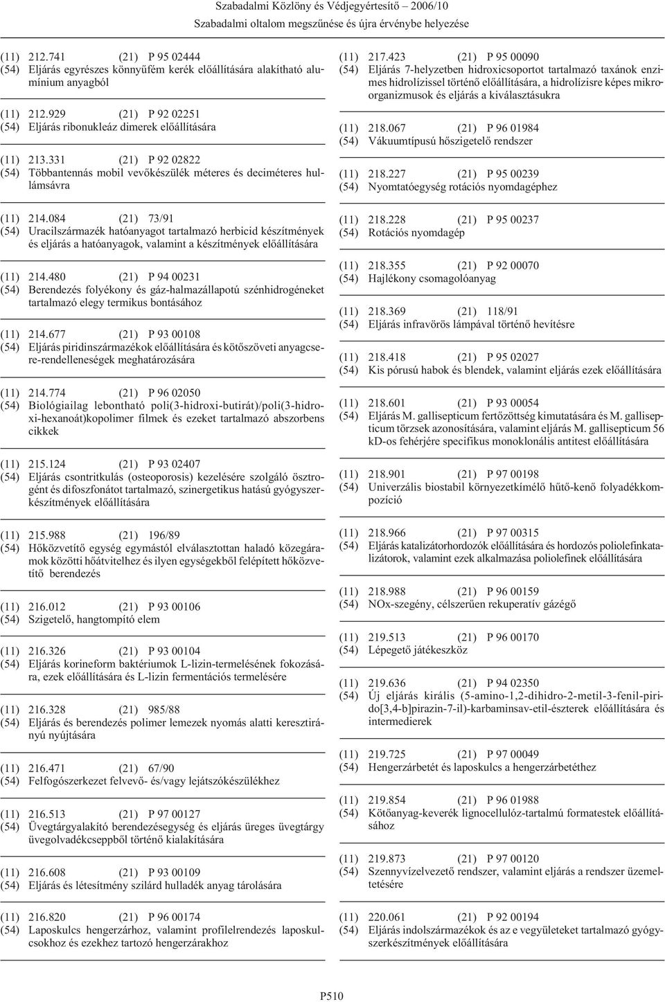 084 (21) 73/91 (54) Uracilszármazék hatóanyagot tartalmazó herbicid készítmények és eljárás a hatóanyagok, valamint a készítmények (11) 214.