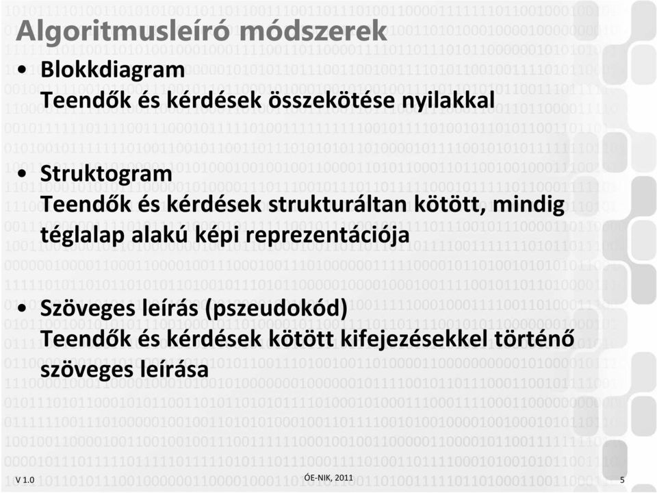téglalap alakú képi reprezentációja Szöveges leírás (pszeudokód)