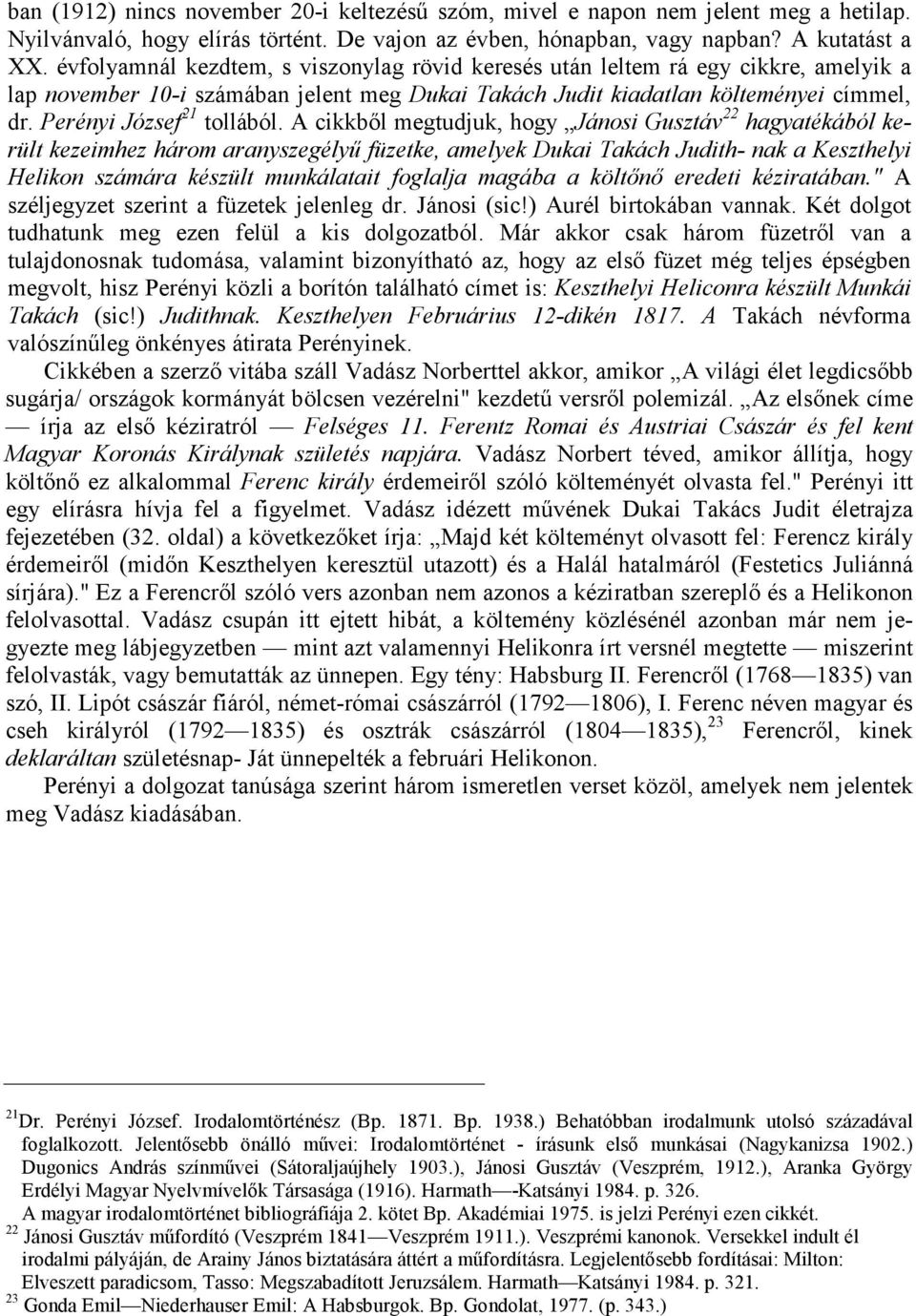 Perényi József 21 tollából.
