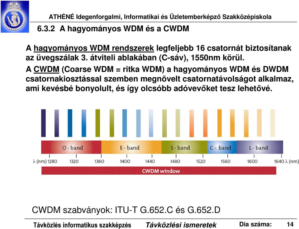 A CWDM (Coarse WDM = ritka WDM) a hagyományos WDM és DWDM csatornakiosztással szemben megnövelt csatornatávolságot