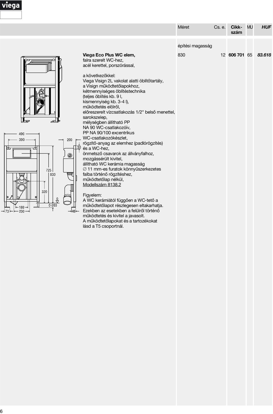 3-4 l), működtetés elölről, előreszerelt vízcsatlakozás 1/2" belső menettel, sarokszelep, mélységben állítható PP NA 90 WC-csatlakozóív, PP NA 90/100 excentrikus WC-csatlakozókészlet, rögzítő-anyag